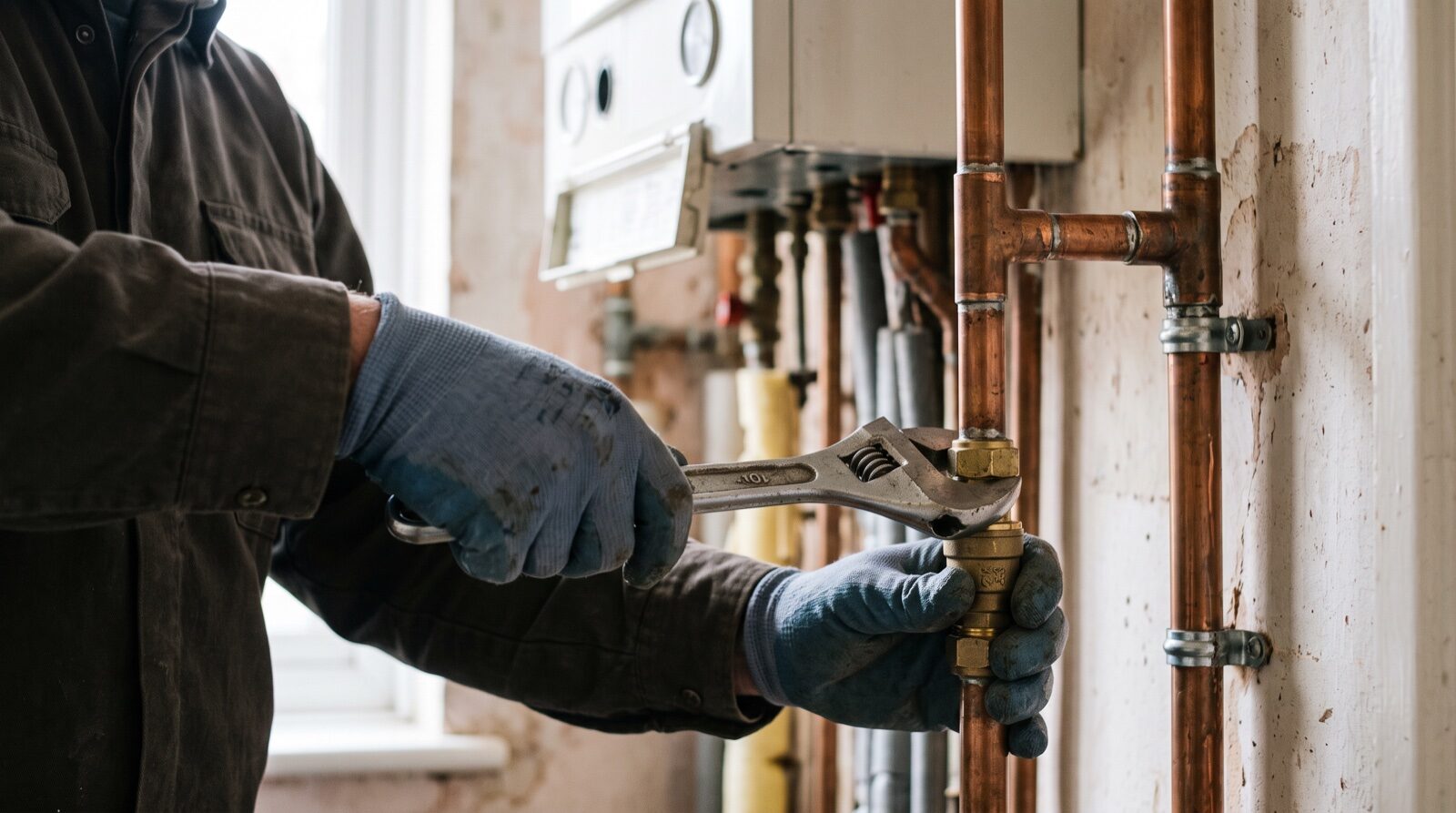 Nahaufnahme einer fachgerechten Rohrreparatur